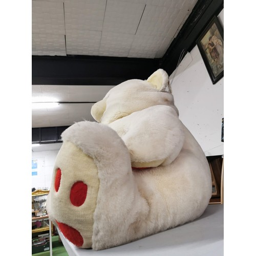 109 - Very large cream teddy bear in good overall condition height 81cm by 112cm