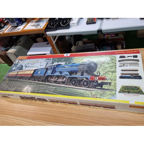 8 - A boxed unused Hornby R1089 the Anglian train set, box is a little tatty but the set inside is in un... 