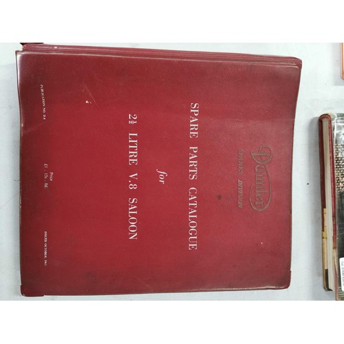 117 - A quantity of 6 books relating to automobilia including a Daimler spares book, an Armstrong Siddley ... 