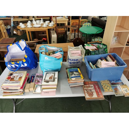 126 - Very large collection of 8x bags of books inc needle work, embroidery, craft, Cats etc all in good o... 