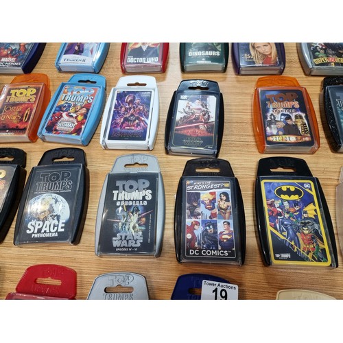 19 - A very large quantity of 35x various Top Trumps cards all fitted in a good quality metal case, mostl... 