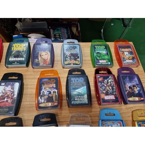 19 - A very large quantity of 35x various Top Trumps cards all fitted in a good quality metal case, mostl... 