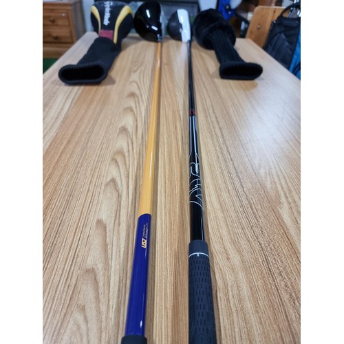 40 - 2x good quality left handed golf woods, both by Taylor made, to include an oversized driver R580XD a... 