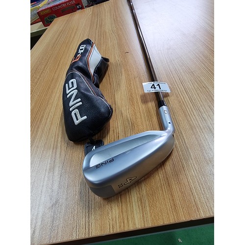 41 - A good quality left handed number 4 golf club by Ping G400 alta CB in excellent clean condition, com... 