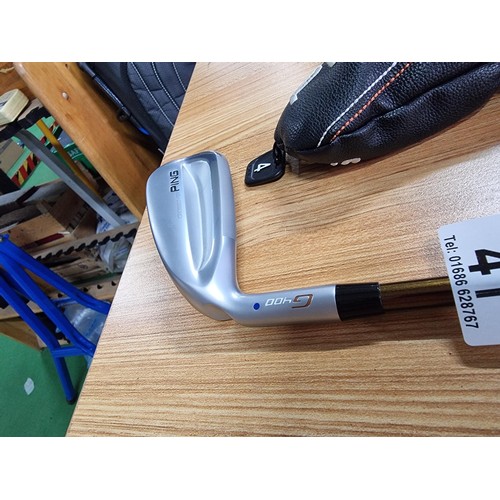 41 - A good quality left handed number 4 golf club by Ping G400 alta CB in excellent clean condition, com... 