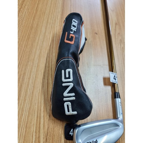 41 - A good quality left handed number 4 golf club by Ping G400 alta CB in excellent clean condition, com... 