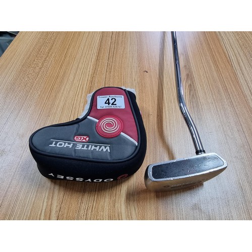 42 - A good quality right handed golf putter by Odyssey dual force 2, in good condition.