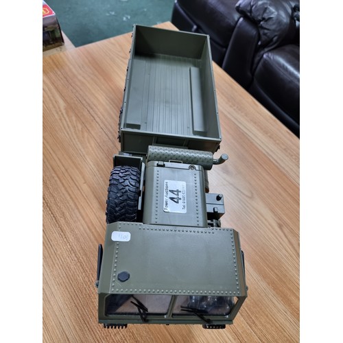 44 - A large GoolRC fayee remote control military truck. 1/12 scale, 6 wheel drive, in excellent conditio... 