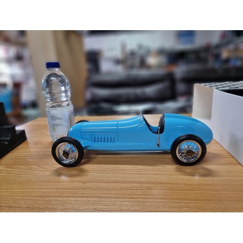 46 - A boxed as new large diecast model of a Bugatti inspired blue racer by authentic models Grand Prix M... 