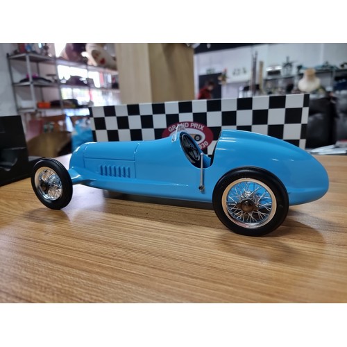 46 - A boxed as new large diecast model of a Bugatti inspired blue racer by authentic models Grand Prix M... 