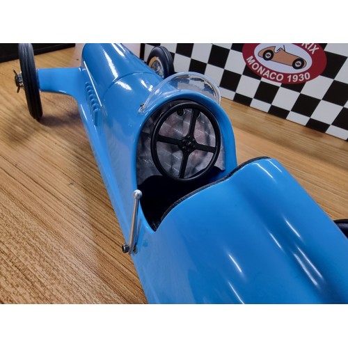 46 - A boxed as new large diecast model of a Bugatti inspired blue racer by authentic models Grand Prix M... 