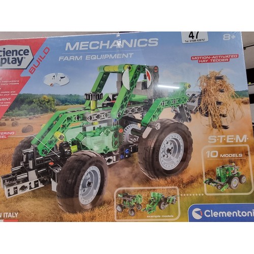 47 - A new and sealed Clementoni mechanics farm equipment construction set, can build ten different model... 