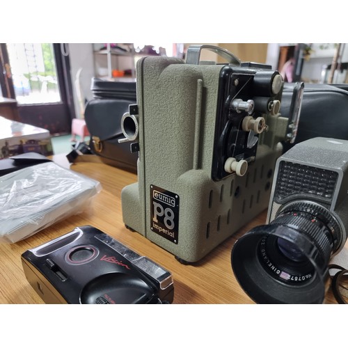 52 - A large quantity of various vintage cameras to include a Chinonflex TTL camera with a Reflecta 55mm ... 