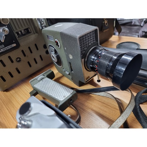 52 - A large quantity of various vintage cameras to include a Chinonflex TTL camera with a Reflecta 55mm ... 