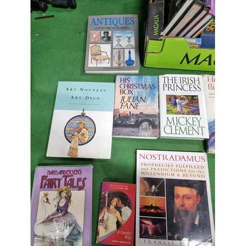 60 - A box of various books and magazines to include books relating to war, a quantity of antique books H... 