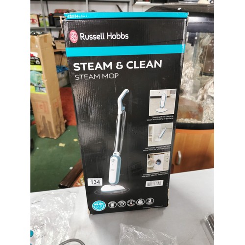 134 - Boxed Russel Hobbs Steam Cleaner steam mop, no steam pads