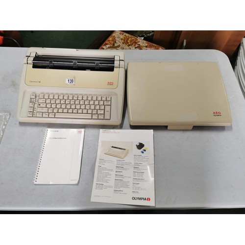 139 - AEG Olympia Carrera S i electronic typewriter with instructions