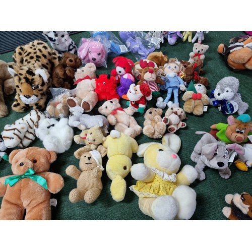 67 - A very large collection of various clean teddy bears, most with original tags, to include a good qua... 