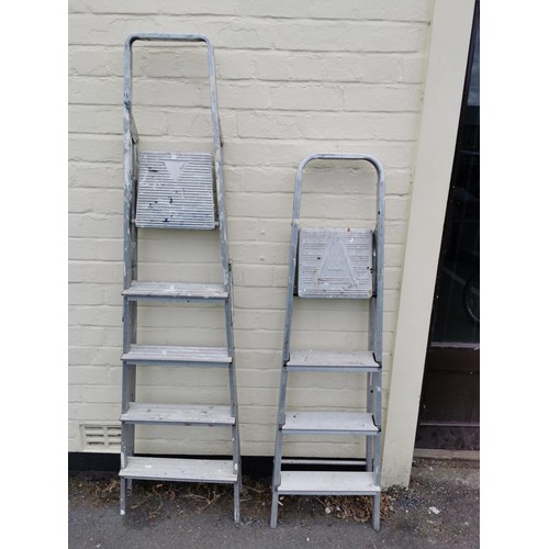 165 - 2x Aluminium step ladders tallest stands at 175cm high