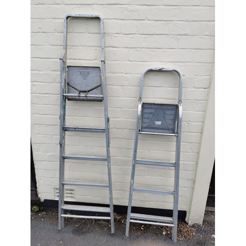 165 - 2x Aluminium step ladders tallest stands at 175cm high