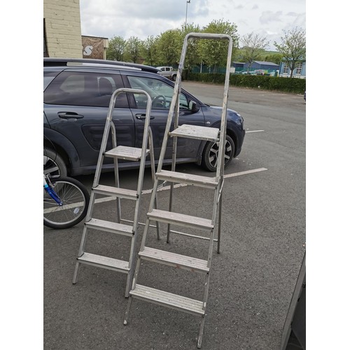 165 - 2x Aluminium step ladders tallest stands at 175cm high