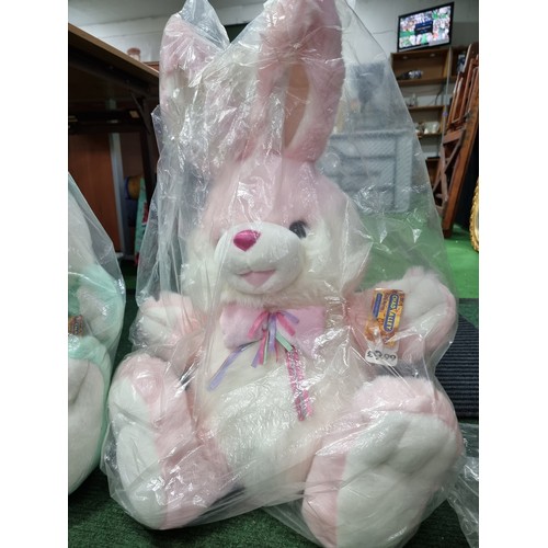 68 - A large quantity of clean and as new soft toys to include, 2 large chad valley bunny teddies standin... 