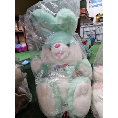 68 - A large quantity of clean and as new soft toys to include, 2 large chad valley bunny teddies standin... 