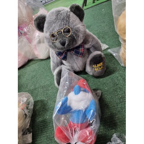 68 - A large quantity of clean and as new soft toys to include, 2 large chad valley bunny teddies standin... 