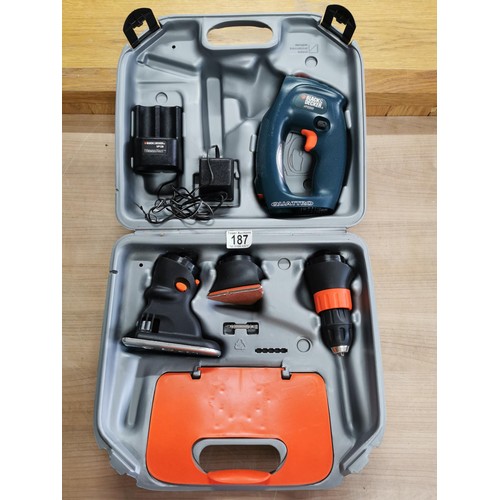 187 - Black and Decker Quattro drill and sanders etc