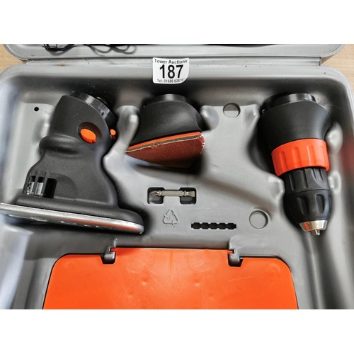 187 - Black and Decker Quattro drill and sanders etc