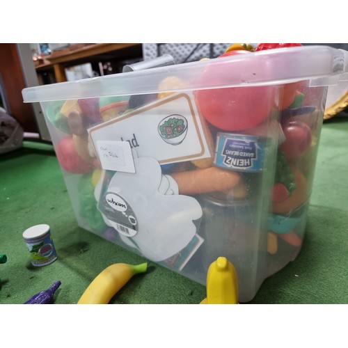 72 - A box containing a large quantity of various toy food and fruit in good condition.