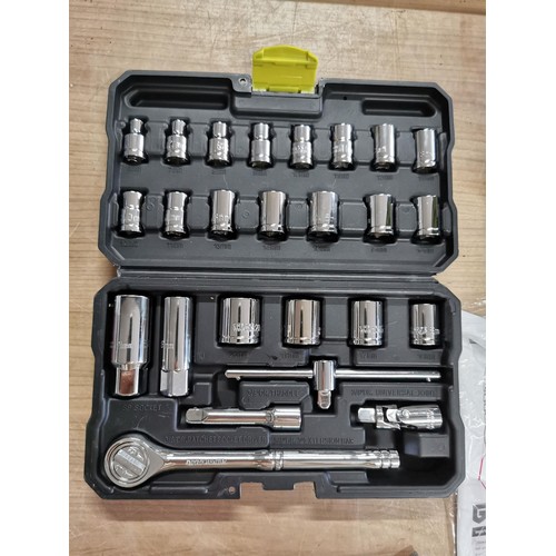 206 - 2x Nail and staple guns along with a complete set of sockets in case