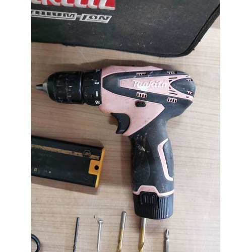 210 - Cased Makita Lithium-Ion 10.8v drill comes along with battery and charger etc