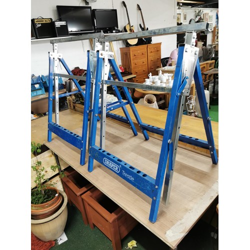 213 - Pair of Draper trestle table stands fully adjustable in good order