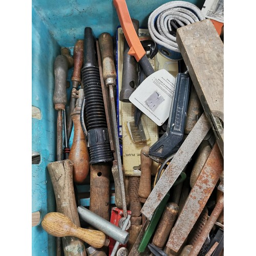 223 - 2x boxes containg al very large quantity of various tools inc files, hammers, grease gun, saws, Hurc... 