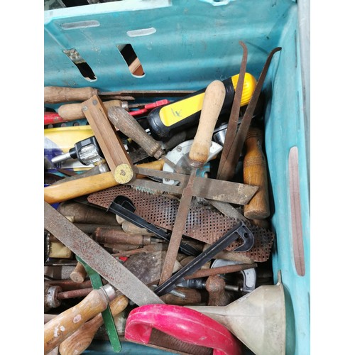 223 - 2x boxes containg al very large quantity of various tools inc files, hammers, grease gun, saws, Hurc... 