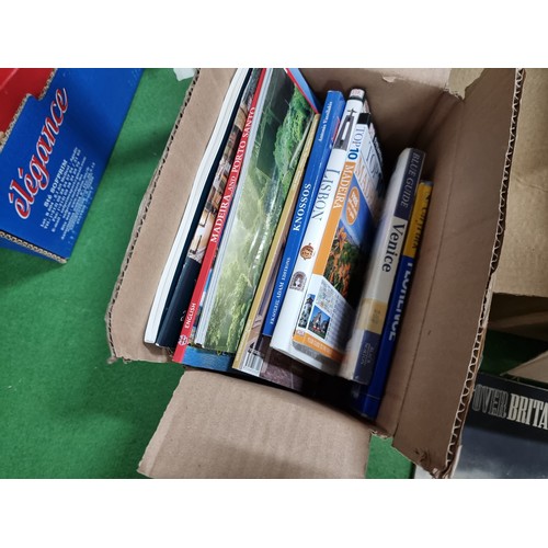 80 - A large quantity of books and tourist pamphlets, along with a good quality black jewellery case with... 