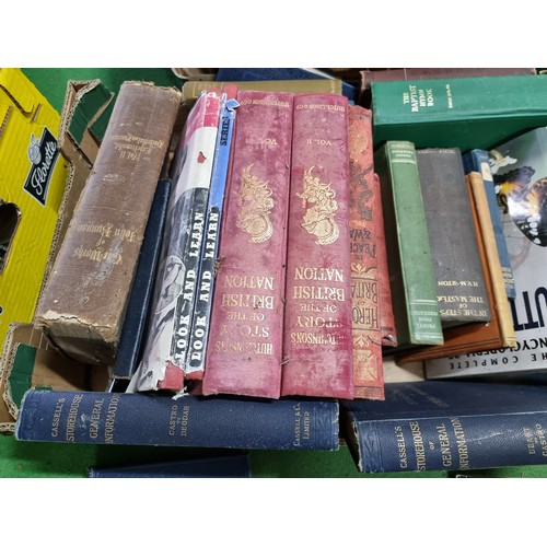 82 - A large quantity in 3 boxes of mostly antique books to include some good titles, please study photos... 