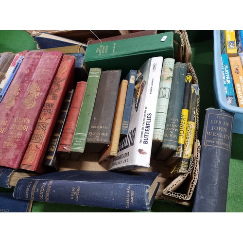 82 - A large quantity in 3 boxes of mostly antique books to include some good titles, please study photos... 