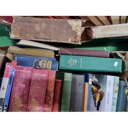 82 - A large quantity in 3 boxes of mostly antique books to include some good titles, please study photos... 