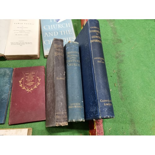 83 - A large quantity in 4 boxes of mostly antique books to include many religious Books, bible, etc, alo... 