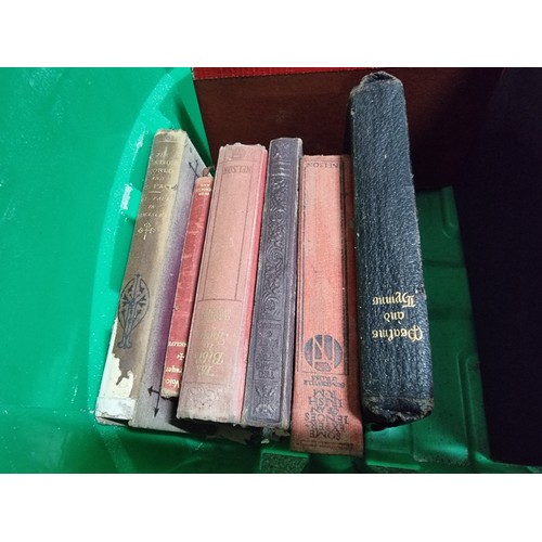 83 - A large quantity in 4 boxes of mostly antique books to include many religious Books, bible, etc, alo... 