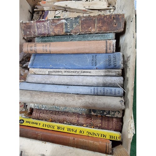 83 - A large quantity in 4 boxes of mostly antique books to include many religious Books, bible, etc, alo... 