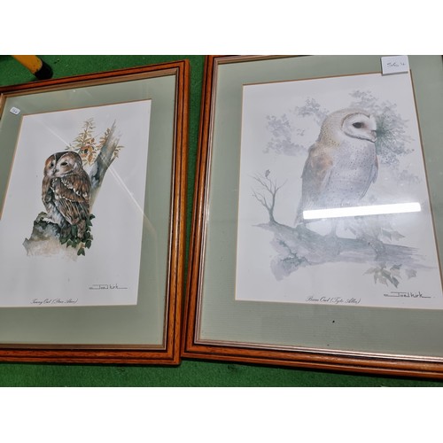 84 - A quantity of 9x framed artworks all relating to Owls and birds to include 4 original oil on boards ... 