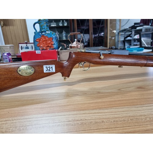 321 - A very nice quality handmade .177 pump action air rifle with a bolt action style loading. This was a... 