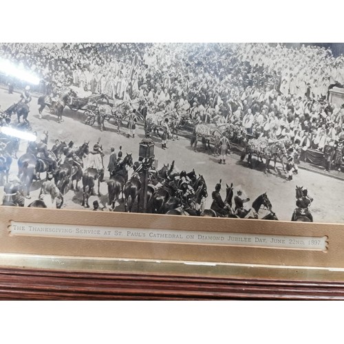 306 - Large framed and glazed antique photograph of Mayors of the UK meeting Queen Victoria at Buckingham ... 