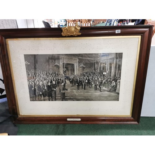 306 - Large framed and glazed antique photograph of Mayors of the UK meeting Queen Victoria at Buckingham ... 