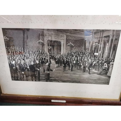 306 - Large framed and glazed antique photograph of Mayors of the UK meeting Queen Victoria at Buckingham ... 