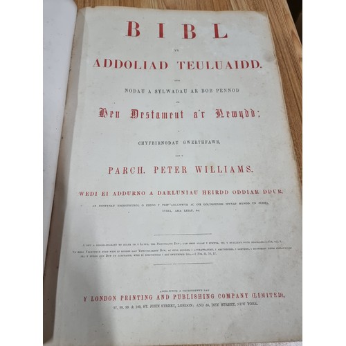 324 - A large antique Welsh Bible by Peter Williams (a prominent leader of the Welsh Calvinistic Methodism... 