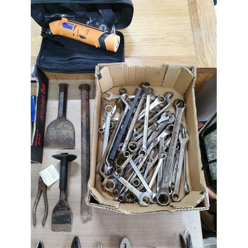 231 - Box containing a large quantity of pliers, chisels, metal cutters etc